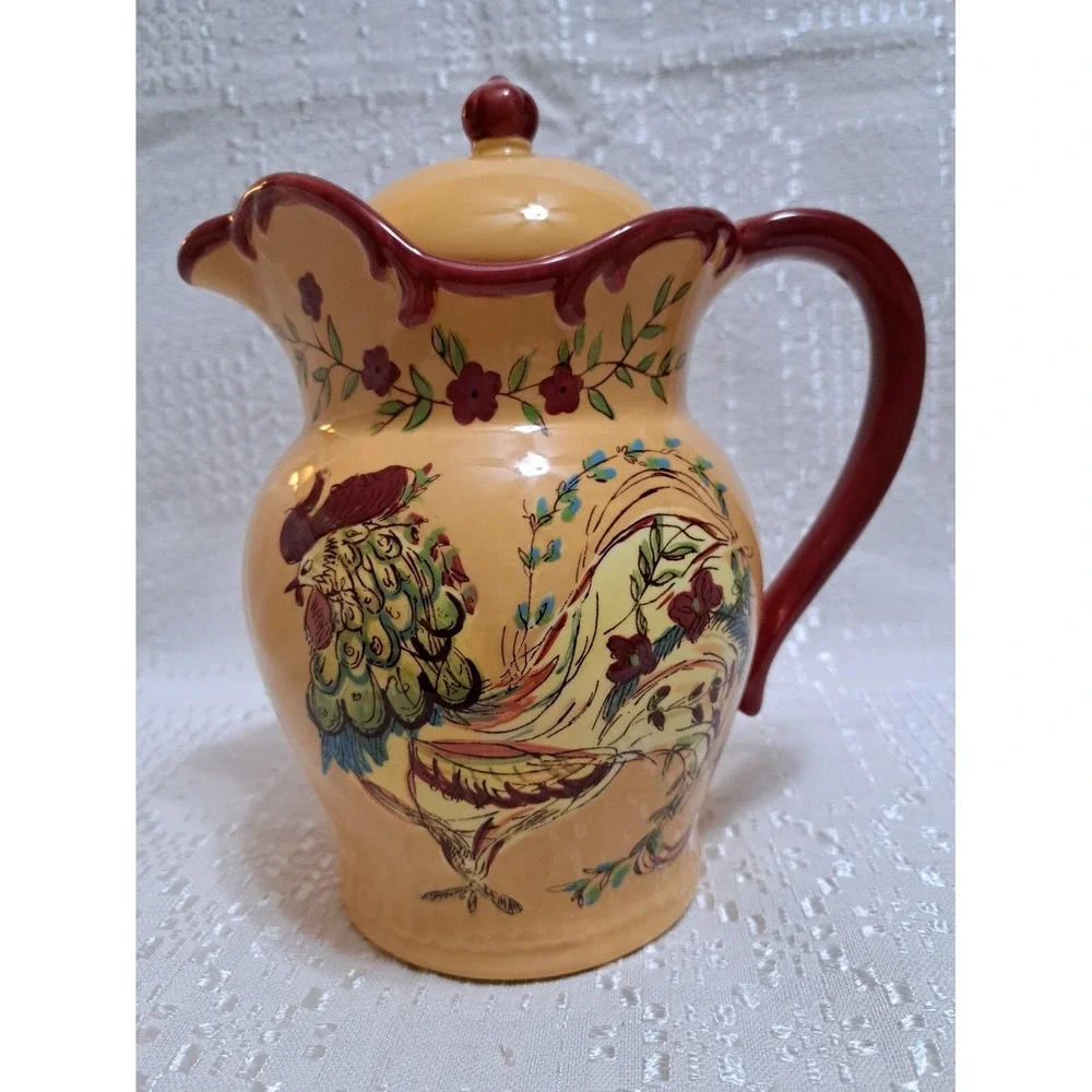 Certified International Provence Rooster Pitcher by April Cornell - Discontinued